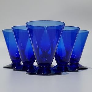 (6) Cobalt Blue 2oz Double Shot, Cordial, Shooter, Sake, Liquor, Shooter Glasses